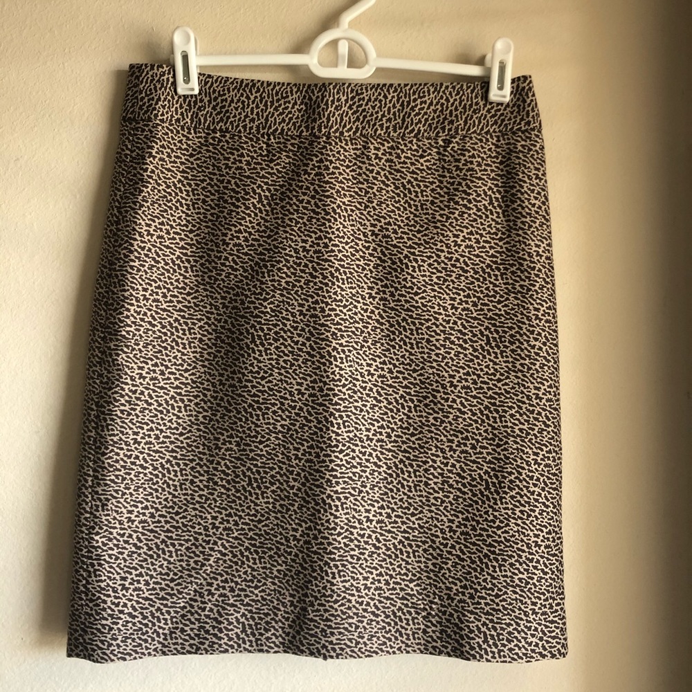 LOFT BROWN ANIMAL PRINT PENCIL SKIRT